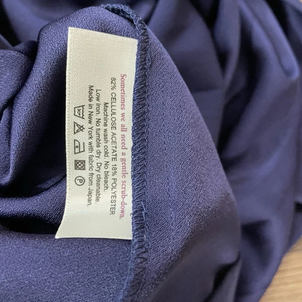 MM.LaFleur Taylor Dress 12 Indigo Knot Front Sheath Sleeveless Career Work